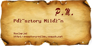 Pásztory Milán névjegykártya