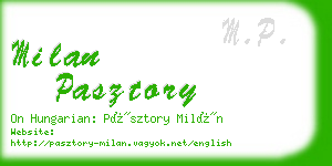 milan pasztory business card